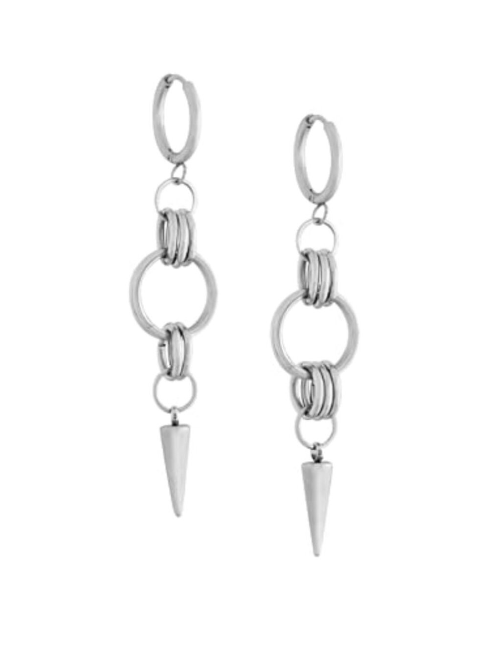 Spike‎ Chain Hoop Earrings, Gothic Grunge Emo Punk Earrings